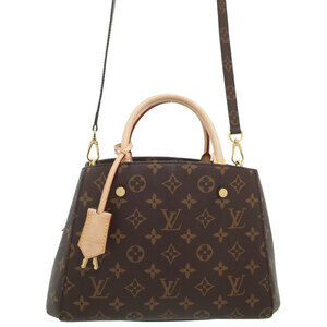Louis Vuitton Monogram Leather Montaigne 2way Shoulder Bag Brown